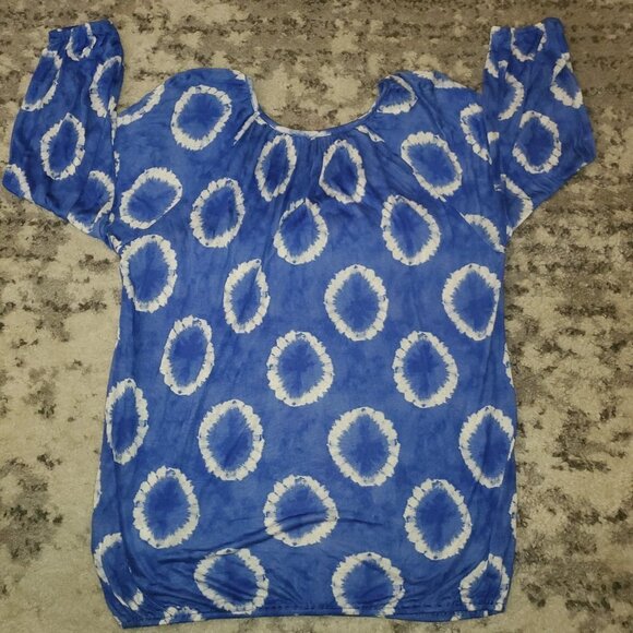 Michael Kors Blue Blouse || Like New | Med - Picture 5 of 6